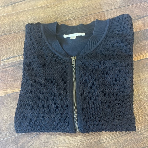CAbi Black Bomber Zip-up Jacket | Sweater l Textured Like New - Picture 6 of 10